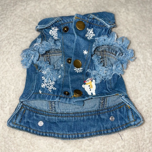 Pet Holiday Denim Blue Jean Jacket - Picture 5 of 6